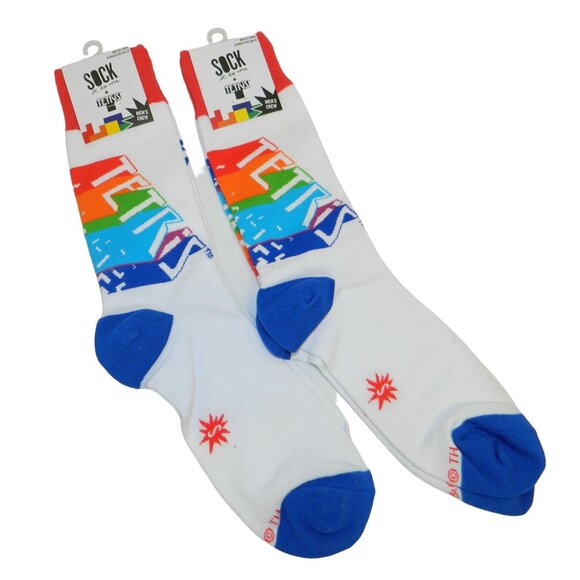 Sock It To Me Tetris Men's Crew Socks Sz 8-10 Set Of 2 Pairs New Buy More Save - Picture 1 of 6